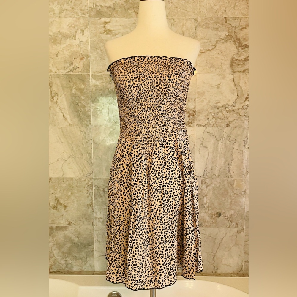 Love, Fire Leopard Strapless Mini Dress - Picture 2 of 8